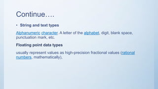 Alphanumeric String Value Example Information system | PPTX