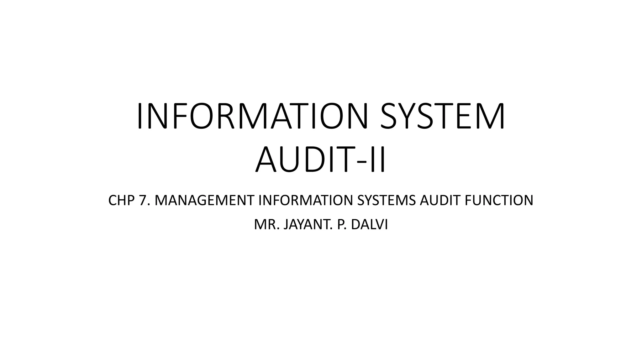 Information system audit 2 | PPT | Free Download