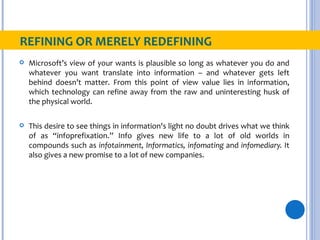 REFINING OR MERELY REDEFINING
   Microsoft’s view of your wants is plausible so long as whatever you do and
    whatever ...