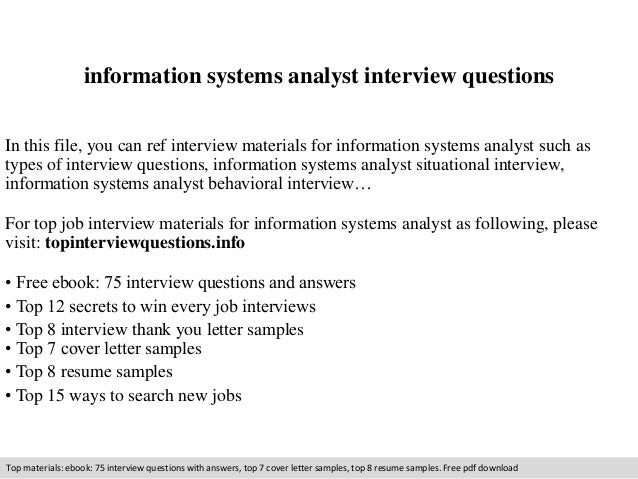 Systems Analyst Interview Questions And Answers Ebook Remar