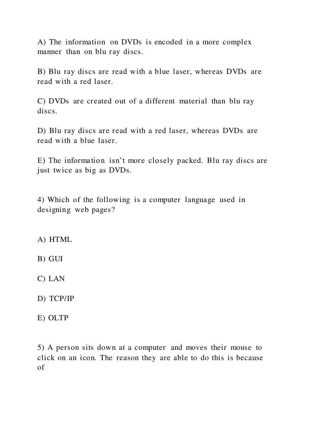 Computer Clep Information Systems and Computer Applications CLEP Practice Test | DOCX
