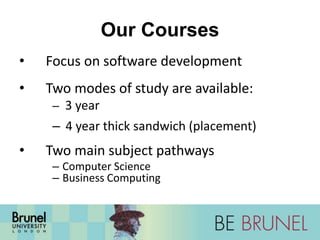 Information systems and computing at brunel university | PPTX