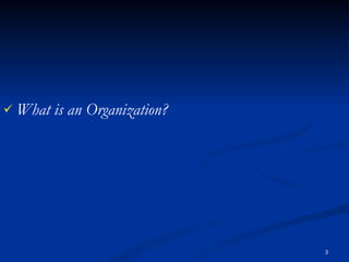 What is an Organization? 