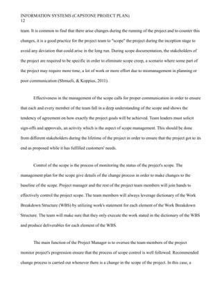 Information systems (capstone project plan) | DOC