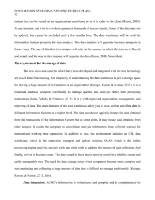 Information systems (capstone project plan) | DOC
