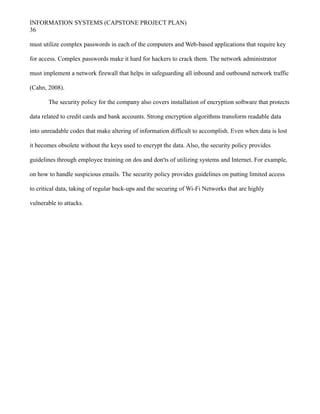 Information systems (capstone project plan) | DOC