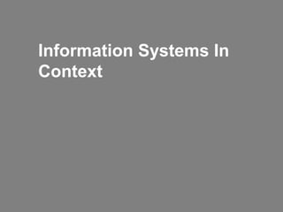 Information Systems In
Context
 