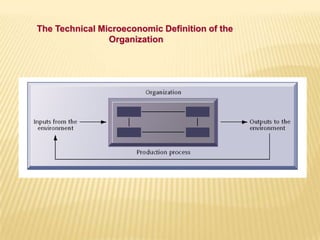The Technical Microeconomic Definition of the
Organization
 