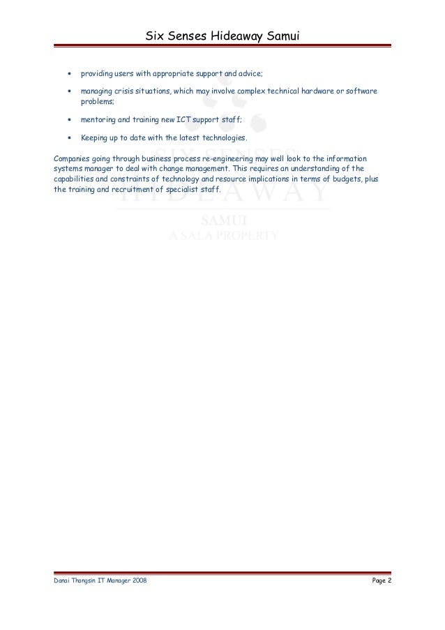 Information Systems Manager Job Description