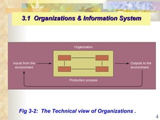 Fig 3-2:  The Technical view of Organizations . 3.1  Organizations & Information System   