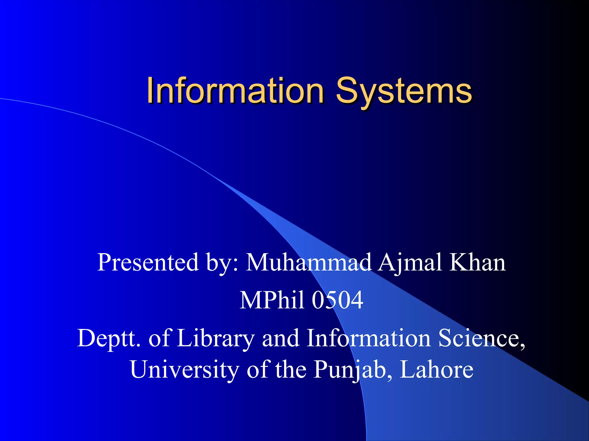 Information systems | PPT