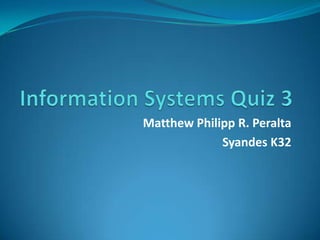 Matthew Philipp R. Peralta
Syandes K32
 