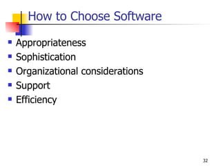 How to Choose Software ,[object Object],[object Object],[object Object],[object Object],[object Object]