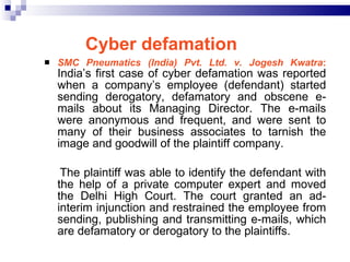 Computer Defamation Information Technology Act 2000 An Overview | PPT