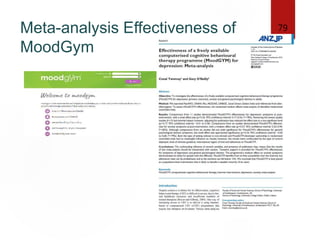 Meta-analysis Effectiveness of
MoodGym
79
 