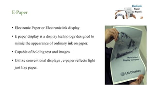 E Ink Display Vs Paper Information technology for business | PPTX