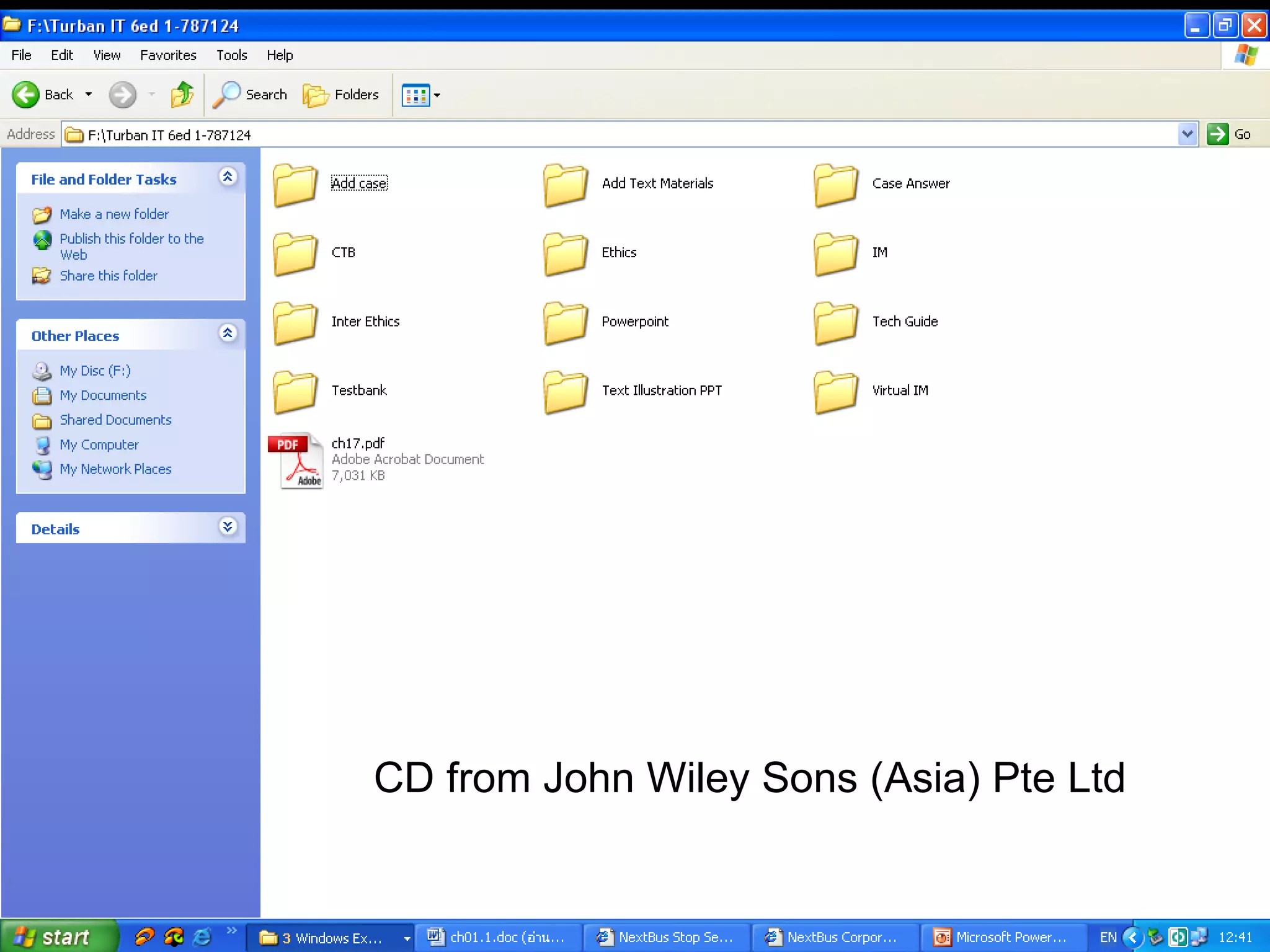 CD from John Wiley Sons (Asia) Pte Ltd
 