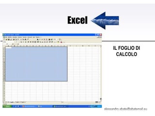 Excel IL FOGLIO DI CALCOLO 