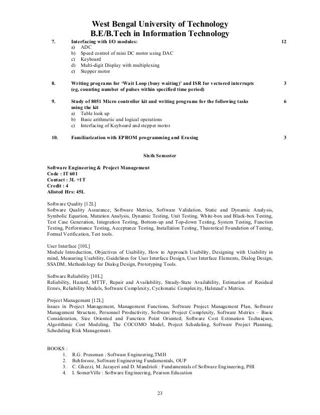 Information technology syllabus