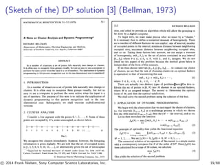 (Sketch of the) DP solution [3] (Bellman, 1973)
c 2014 Frank Nielsen, Sony Computer Science Laboratories, Inc. 19/68
 