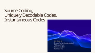 Comprehensive Overview of Source Coding and Compression Techniques in ...