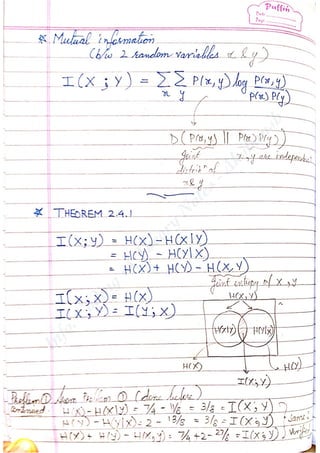 Information Theory and Coding Notes - Akshansh | PDF