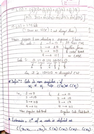Information Theory and Coding Notes - Akshansh | PDF