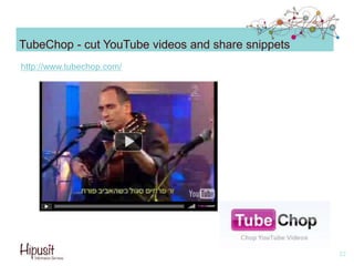 TubeChop - cut YouTube videos and share snippets
22
http://www.tubechop.com/
 
