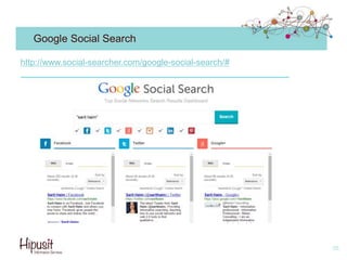 Google Social Search
35
http://www.social-searcher.com/google-social-search/#
 