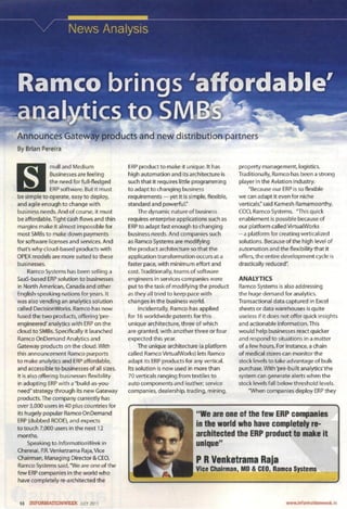 Ramco brings ‘affordable’ Analytics to SMBs 