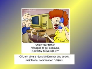 OK, ton père a réussi à dénicher une souris,
maintenant comment on l’utilise?
 