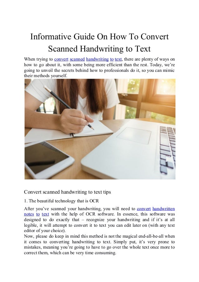 Informative Guide on How to Convert Scanned Handwriting to Text