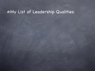 Practical Leadership
