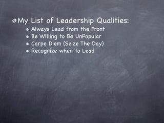 Practical Leadership