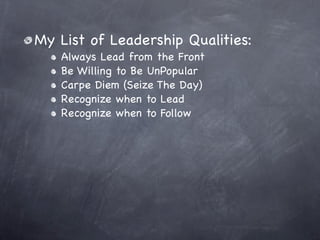 Practical Leadership