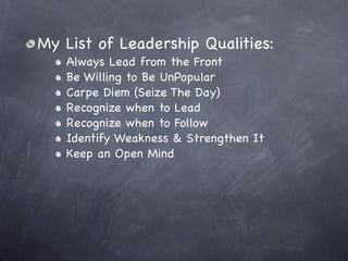 Practical Leadership