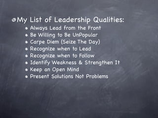 Practical Leadership