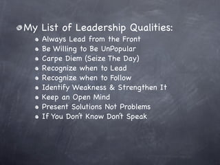 Practical Leadership
