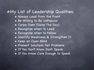 Practical Leadership