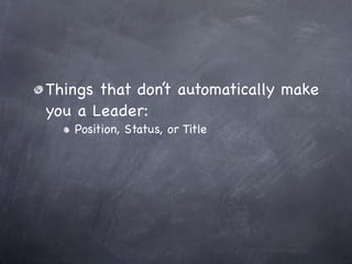 Practical Leadership