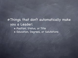 Practical Leadership