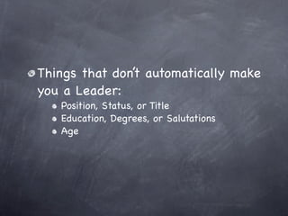 Practical Leadership