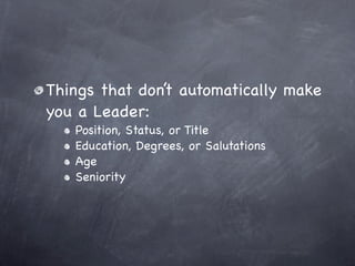 Practical Leadership