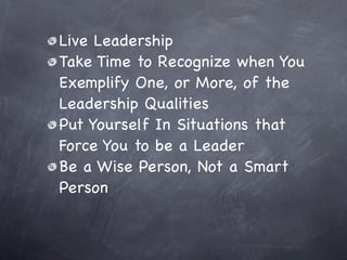 Practical Leadership