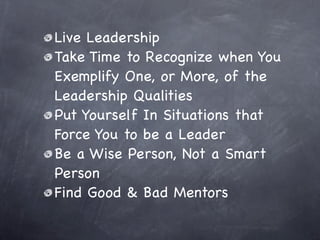 Practical Leadership