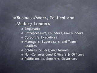 Practical Leadership