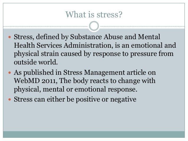 informative speech on stress
