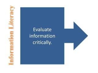 Evaluate information critically.Information Literacy