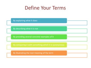 Define Your Terms