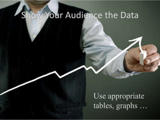 Show Your Audience the DataUse appropriate tables, graphs …